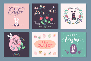 Happy Easter. Vector templates for card and etc. Eps 10.