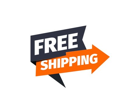 Free shipping vector icon. Delivery pointer. Sticker of cargo services