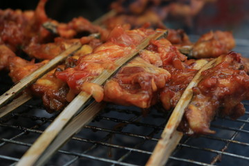 Roast chicken cart on the street