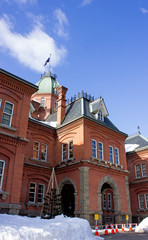 冬の北海道庁旧本庁舎、赤レンガ