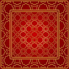 Design Of A Geometric Pattern. Vector. For Wallpaper, Flyer, Book, Brochure. Red gold color