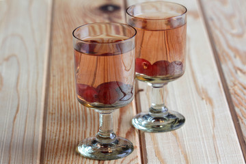 Russian homemade liquor with vodka and cranberry