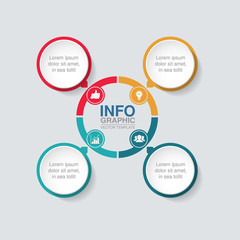 Vector infographic template forcirculxr diagram, graph, presentation, chart, business concept with 4 options.