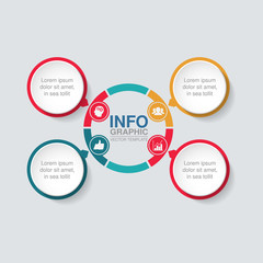 Obraz premium Vector infographic template forcirculxr diagram, graph, presentation, chart, business concept with 4 options.