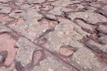 Stone rock formation on top of Morro Do Pai Inacio mountain, Chapada Diamantina National Park, Lencois, Bahia, Brazil