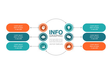 Vector infographic template for  diagram, graph, presentation, chart, business concept with 6 options.