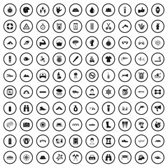 100 rafting icons set in simple style for any design vector illustration