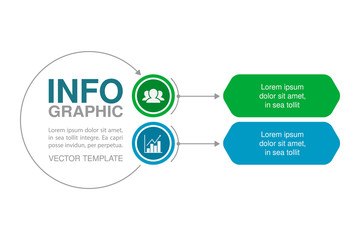Vector infographic template for  diagram, graph, presentation, chart, business concept with 2 options.