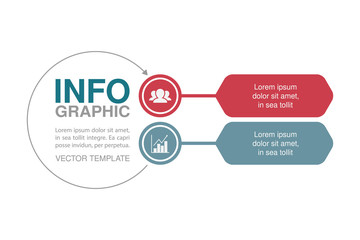 Vector infographic template for  diagram, graph, presentation, chart, business concept with 2 options.