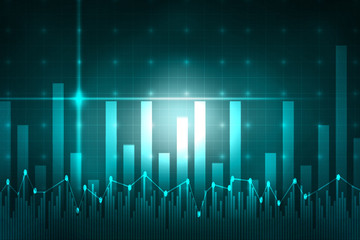 2d illustration Stock market online business concept. business Graph 