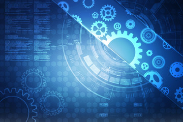 2D rendering illustration.  gears on a white background

