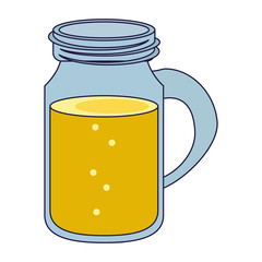Mason jar juice cartoon isolated
