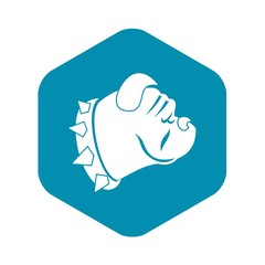 Bulldog dog icon in simple style isolated on white background. Animals symbol