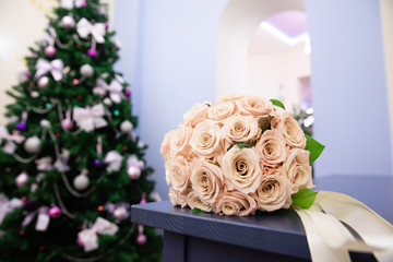 Beautiful bouquet of flowers for wedding ceremony