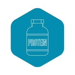 Sports nutrition bottle icon. Outline illustration of sports nutrition vector icon for web
