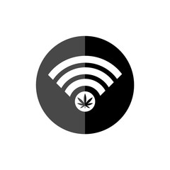 Wifi Wireless Network Symbol, wifi black circle sign