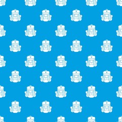 Backpack tourism pattern vector seamless blue repeat for any use