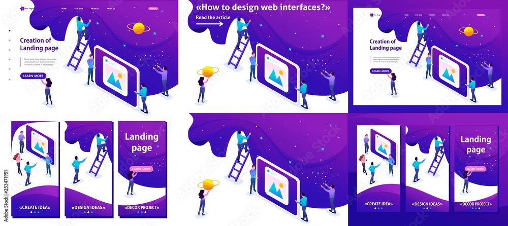Wall mural isometric development and creation of a website