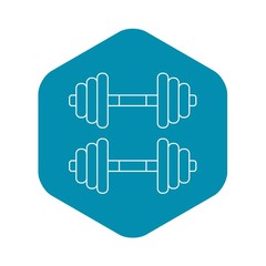 Dumbbell weights icon. Outline illustration of dumbbell weights vector icon for web