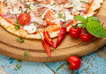 Hot homemade Italian pizza