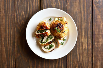 Stuffed chicken fillet with spinach and cheese