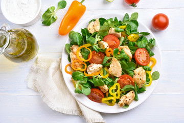 Chicken salad with vegetables