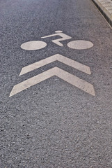 Cyclist Only sign on ground