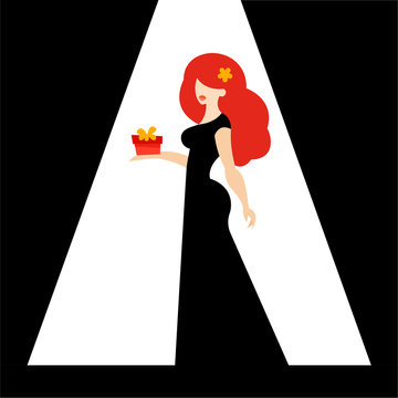 recommend clip art: Woman with gift.