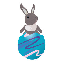 cute rabbit and egg easter