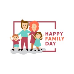 Happy Family Day Vector Template Design Illustration