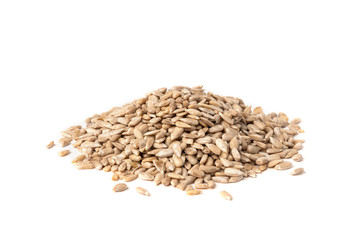 Sunflower seeds isolated on white background.