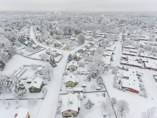 Fototapeta na wymiar Porvoo Finland suburban aerial winter