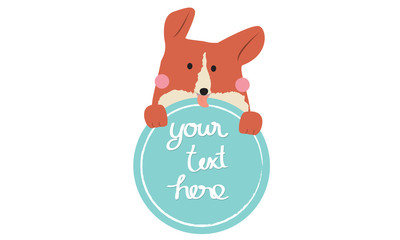 Cute Dogs label cartoon vector