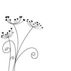 Ink drawing wild flowers