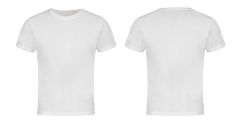 White Blank T-shirt Front and Back