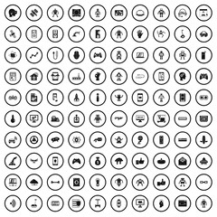 100 robot icons set in simple style for any design vector illustration