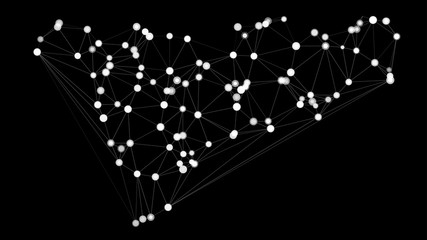 Random size dot circles and triangle shapes, vector technical presentation concept