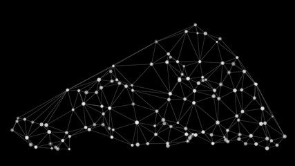 Connected circle elements, digital technology vector graphic