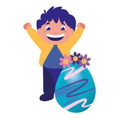 boy with easter egg