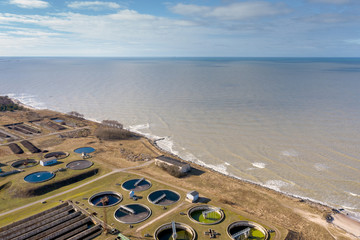 Waste water treatment plants at Baltic sea coast at Liepaja, Latvia.