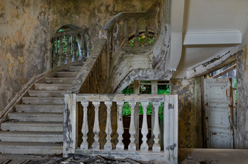 old abandoned stairs in abkhazia