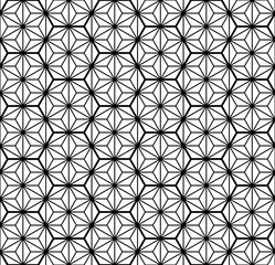 Seamless traditional Japanese geometric ornament .Black and white.