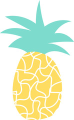 Cute pineapples set on white background vector illustration 