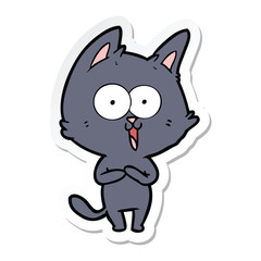 sticker of a funny cartoon cat