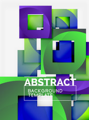 Geometric minimal abstract background with multicolored squares composition