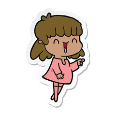 sticker of a cartoon woman