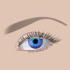  realistic neon eye isolated