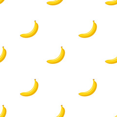 Seamless pattern with banana on white background