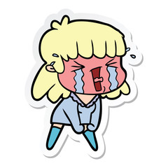 sticker of a cartoon woman