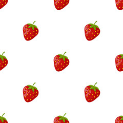 Seamless pattern with strawberry on white background